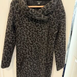 Adrienne Vittadini Gray Cowl Neck Sweater